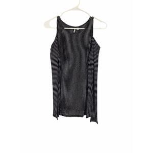 Cato Black & White Striped Tank Top Small